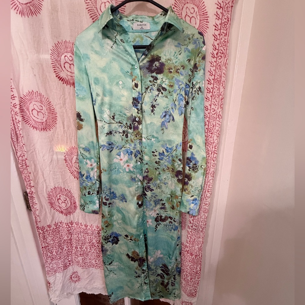 Aritzia Floral Button-Down Dress
